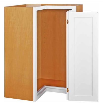RTA 27"W x 39"H Kitchen Wall Easyreach Corner Cabinet with Bi-Folding Doors in Snow White Inset Shaker