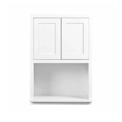 27"W x 39"H wall microwave cabinet with double doors in Snow White