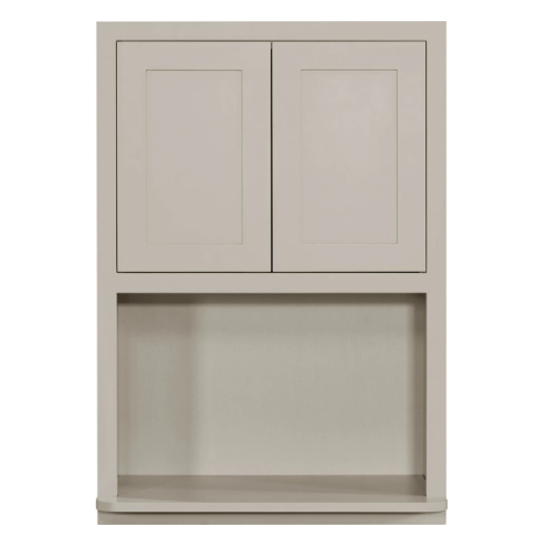 RTA 27"W x 39"H Kitchen Wall Microwave Cabinet with Double Doors in Tuscan Grey Inset Shaker