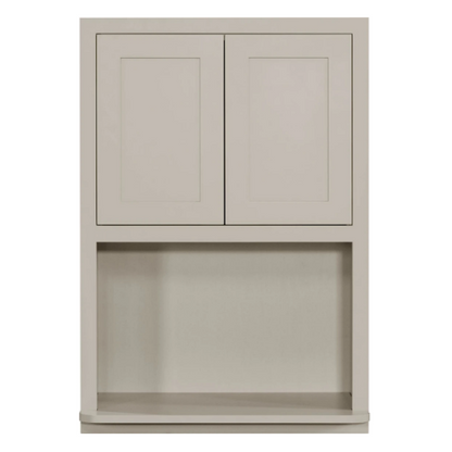 RTA 27"W x 39"H Kitchen Wall Microwave Cabinet with Double Doors in Tuscan Grey Inset Shaker