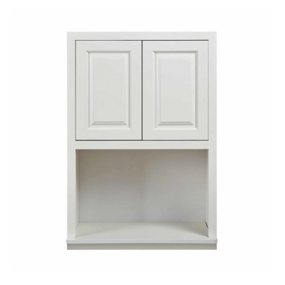 RTA 27"W x 39"H Kitchen Wall Microwave Cabinet with Double Doors in Vintage White Inset Raised Panel
