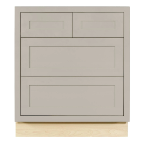 RTA 30"W Kitchen Four Drawer Base Cabinet in Tuscan Grey Inset Shaker