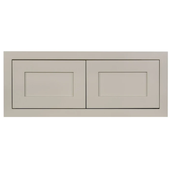 RTA 30"W x 12"H Kitchen Wall Appliance Cabinet with Double Doors in Tuscan Grey Inset Shaker