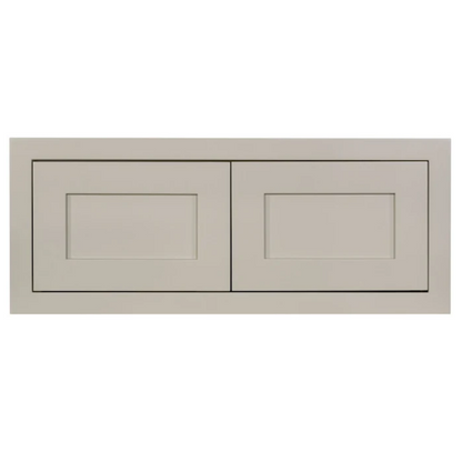 RTA 30"W x 12"H Kitchen Wall Appliance Cabinet with Double Doors in Tuscan Grey Inset Shaker