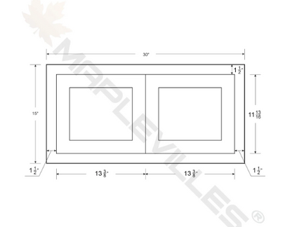 RTA 30"W x 15"H Kitchen Wall Appliance Cabinet with Double Doors in Snow White Inset Shaker