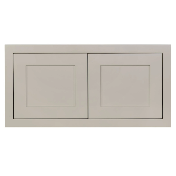 30"W x 15"H wall appliance cabinet with double doors in Tuscan Grey