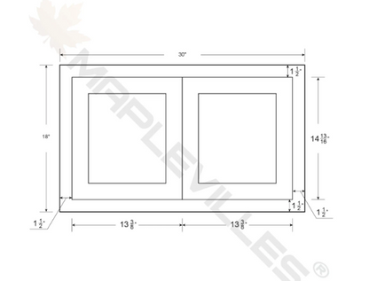 RTA 30"W x 18"H Kitchen Wall Appliance Cabinet with Double Doors in Snow White Inset Shaker