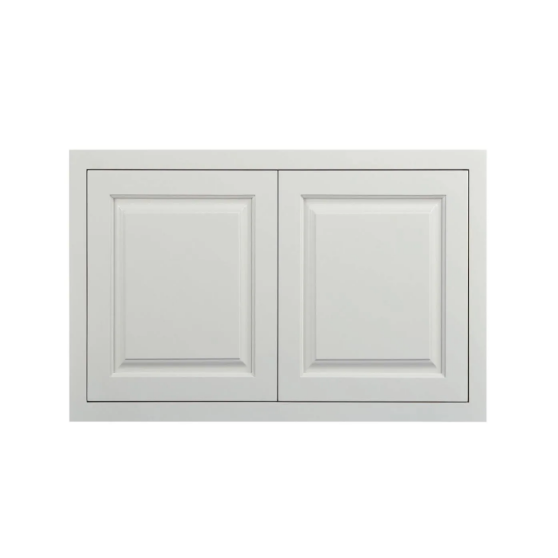 30"W x 18"H wall appliance cabinet with double doors in a Vintage White finish