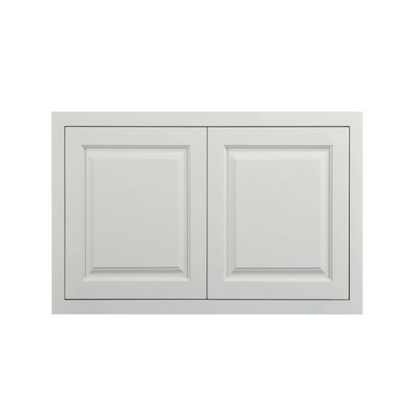 30"W x 18"H wall appliance cabinet with double doors in a Vintage White finish