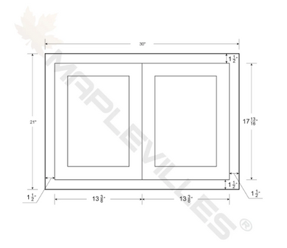 RTA 30"W x 21"H Kitchen Wall Appliance Cabinet with Double Doors in Snow White Inset Shaker