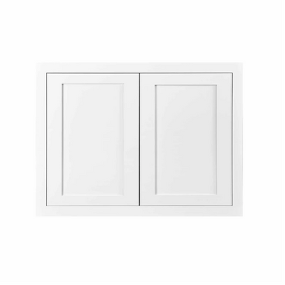 RTA 30"W x 24"H Kitchen Wall Appliance Cabinet with Double Doors in Snow White Inset Shaker