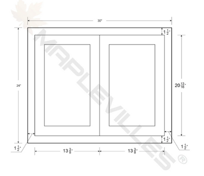 RTA 30"W x 24"H Kitchen Wall Appliance Cabinet with Double Doors in Snow White Inset Shaker
