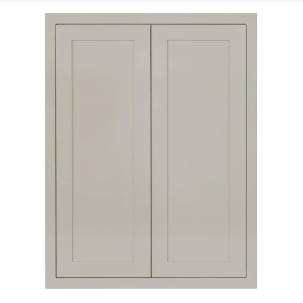 RTA 30"W x 39"H Kitchen Wall Cabinet with Double Doors and Two Shelves in Tuscan Grey Inset Shaker