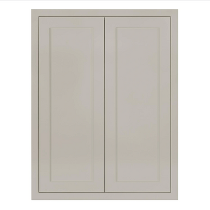 RTA 30"W x 39"H Kitchen Wall Cabinet with Double Doors and Two Shelves in Tuscan Grey Inset Shaker