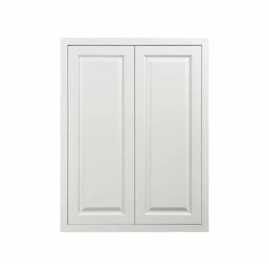 Vintage White finish on a 30"W x 39"H wall cabinet with double doors and two shelves