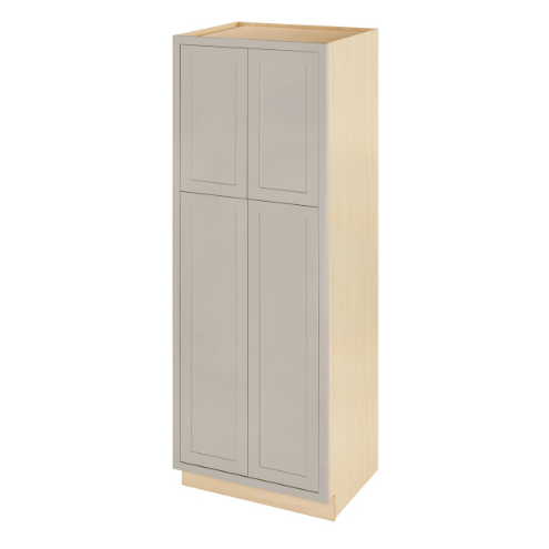 RTA 30"W x 84"H Kitchen Pantry Cabinet with Four Doors and Four Shelves in Tuscan Grey Inset Shaker