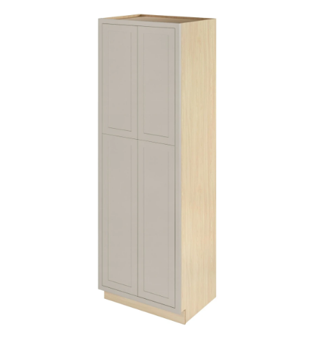 RTA 30"W x 93"H Kitchen Pantry Cabinet with Four Doors and Four Shelves in Tuscan Grey Inset Shaker