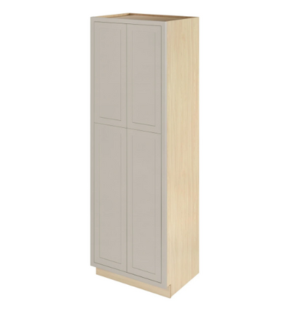 RTA 30"W x 93"H Kitchen Pantry Cabinet with Four Doors and Four Shelves in Tuscan Grey Inset Shaker