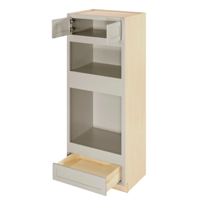 RTA 31"W x 84"H Kitchen Oven Cabinet with Double Doors and One Drawer in Tuscan Grey Inset Shaker