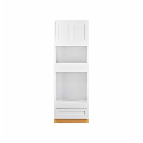 Kitchen oven cabinet with double doors and one drawer in Snow White, 31"W x 93"H
