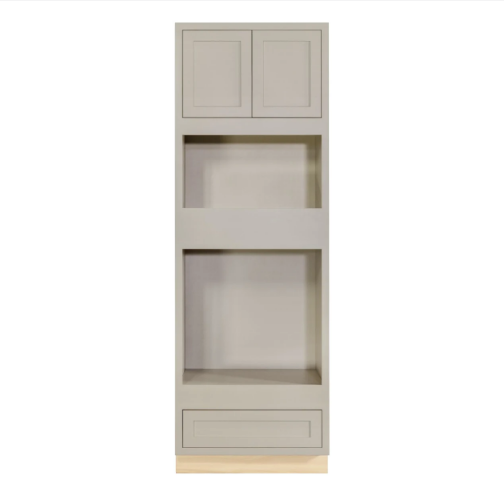Oven cabinet with double doors and one drawer, 31"W x 93"H, finished in Tuscan Grey