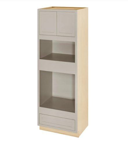 RTA 31"W x 93"H Kitchen Oven Cabinet with Double Doors and One Drawer in Tuscan Grey Inset Shaker