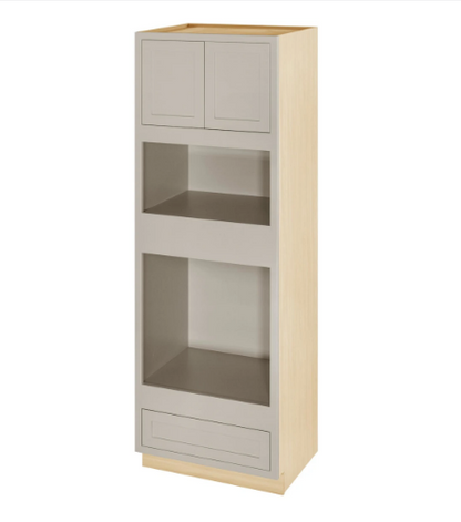RTA 31"W x 93"H Kitchen Oven Cabinet with Double Doors and One Drawer in Tuscan Grey Inset Shaker