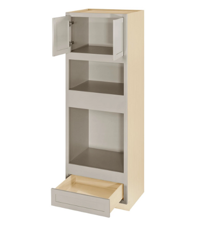 RTA 31"W x 93"H Kitchen Oven Cabinet with Double Doors and One Drawer in Tuscan Grey Inset Shaker