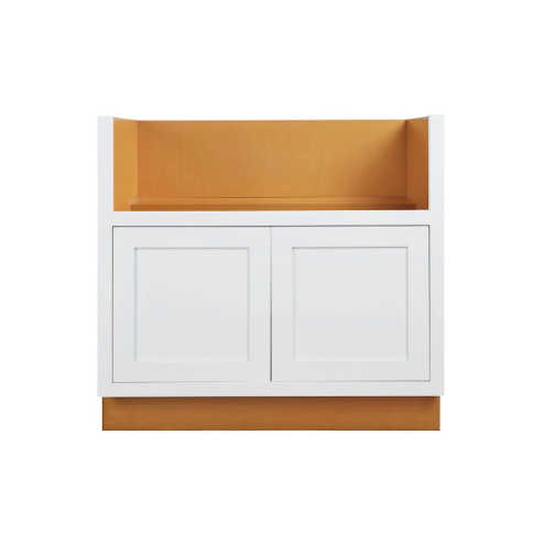 Farmhouse sink base cabinet with double doors at 33"W in Snow White