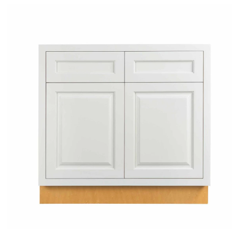 RTA 33"W Kitchen Sink Base Cabinet with Double Doors in Vintage White Inset Raised Panel