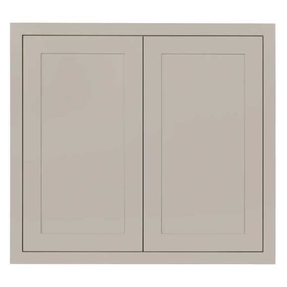 RTA 33"W x 30"H Kitchen Wall Cabinet with Double Doors and Two Shelves in Tuscan Grey Inset Shaker