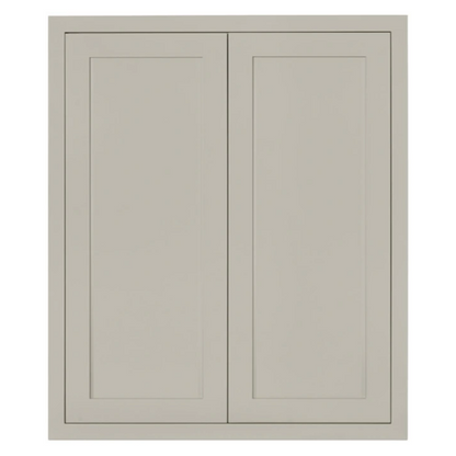 RTA 33"W x 39"H Kitchen Wall Cabinet with Double Doors and Two Shelves in Tuscan Grey Inset Shaker