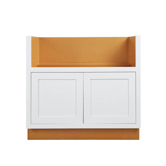 RTA 36"W Kitchen Farmhouse Sink Base Cabinet with Double Doors in Snow White Inset Shaker