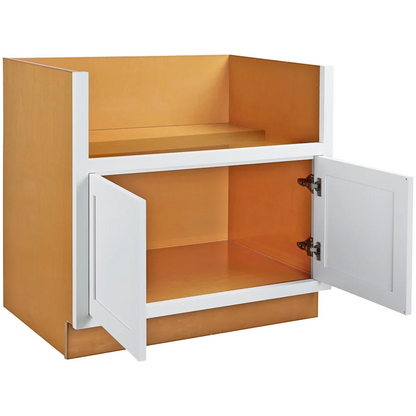 RTA 36"W Kitchen Farmhouse Sink Base Cabinet with Double Doors in Snow White Inset Shaker