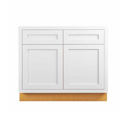 RTA 36"W Kitchen Sink Base Cabinet with Double Doors in Snow White Inset Shaker