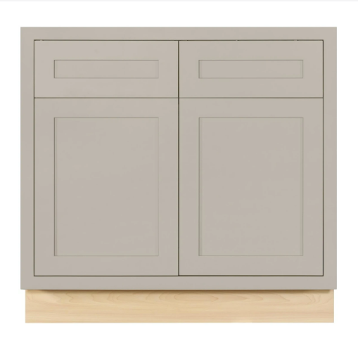 RTA 36"W Kitchen Sink Base Cabinet with Double Doors in Tuscan Grey Inset Shaker