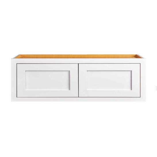 36"W x 12"H Snow White wall appliance cabinet with double doors
