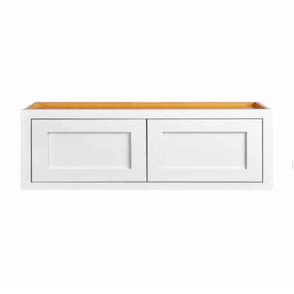 36"W x 12"H Snow White wall appliance cabinet with double doors