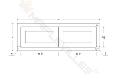 RTA 36"W x 12"H x 24"D Kitchen Wall Fridge Cabinet with Double Doors in Snow White Inset Shaker