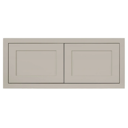 Wall appliance cabinet with double doors in Tuscan Grey, sized 36"W x 15"H