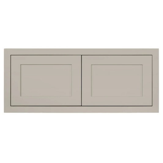RTA 36"W x 15"H Kitchen Wall Appliance Cabinet with Double Doors in Tuscan Grey Inset Shaker