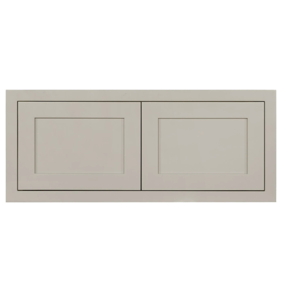 36"W x 15"H x 24"D wall fridge cabinet with double doors in a Tuscan Grey finish