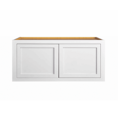 36"W x 18"H x 24"D Snow White wall fridge cabinet with double doors
