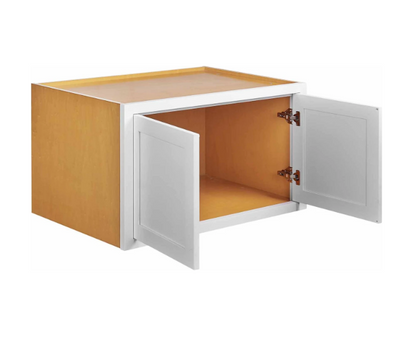 RTA 36"W x 18"H x 24"D Kitchen Wall Fridge Cabinet with Double Doors in Snow White Inset Shaker