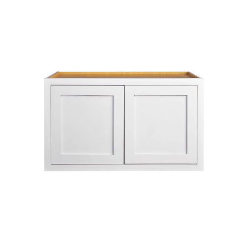 RTA 36"W x 21"H Kitchen Wall Appliance Cabinet with Double Doors in Snow White Inset Shaker