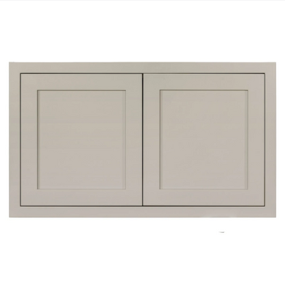 36"W x 21"H wall appliance cabinet with double doors with inset Shaker fronts in Tuscan Grey