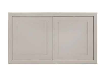 Kitchen wall fridge cabinet with double doors in Tuscan Grey, 36"W x 21"H