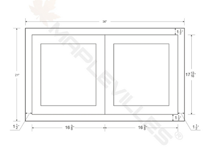 RTA 36"W x 21"H Kitchen Wall Fridge Cabinet with Double Doors in Tuscan Grey Inset Shaker