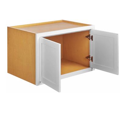 RTA 36"W x 24"H Kitchen Wall Appliance Cabinet with Double Doors in Snow White Inset Shaker