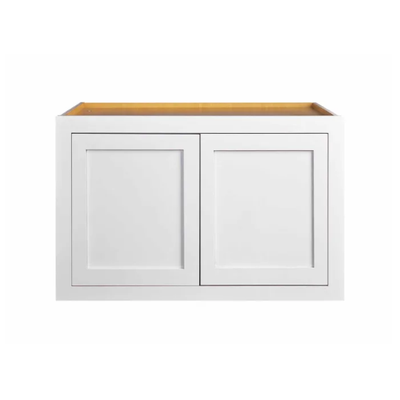 36"W x 24"H Snow White wall fridge cabinet with double doors